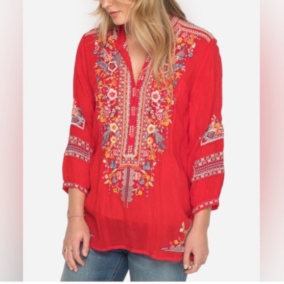 Johnny Was Bethanie Tunic Ocean Blue; size small - Picture 5 of 9